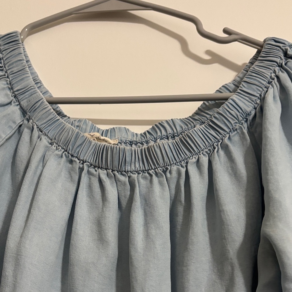 Cute Ruffled Women's Denim shirt buy Jane & Delancey - Picture 3 of 5